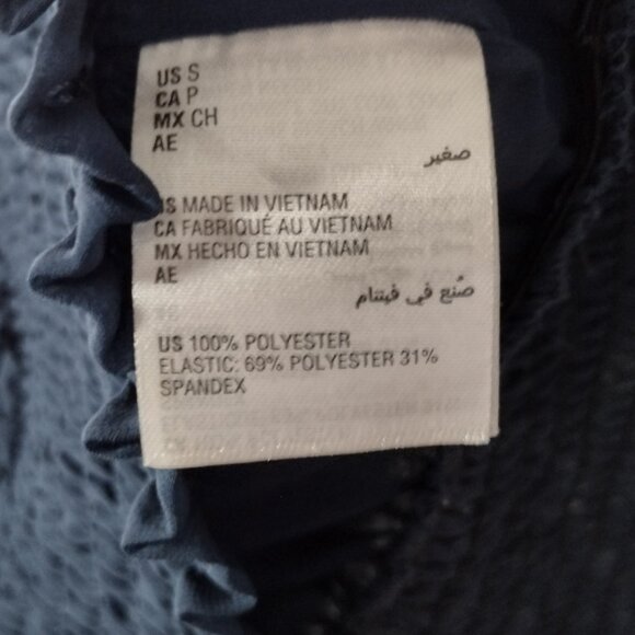 INC International Concepts Blue Halter Top Small Smocked Waist Flowy Blouse Chic - Picture 9 of 9